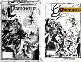 CASE, RICHARD / JOHN ROMITA SR - Dark Hold #5 cover, Punisher at grave for zombie wife, Ghost Rider hunt Vicki Montesi  Comic Art